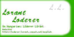lorant loderer business card